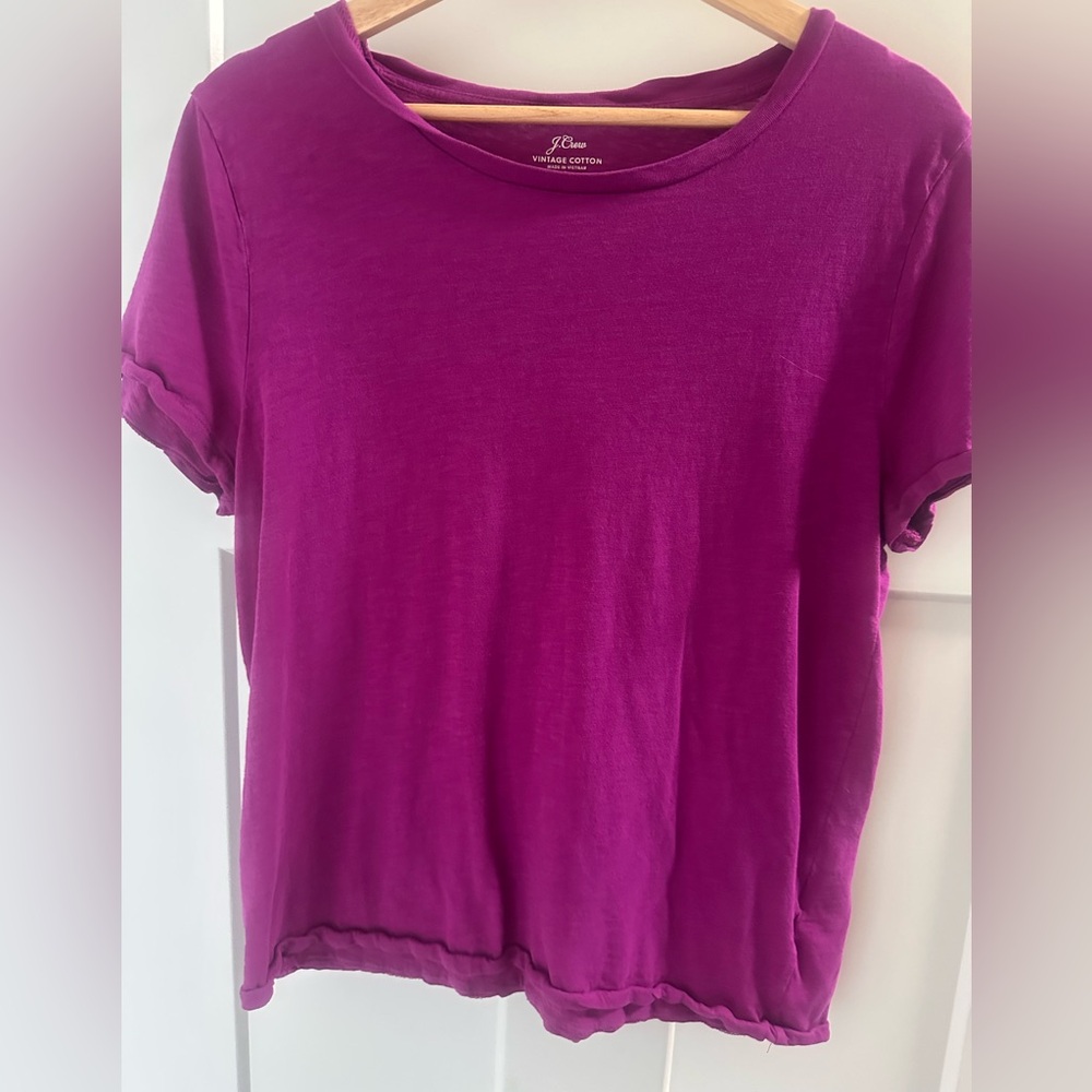 J. Crew Vintage Cotton Magenta Short Sleeve Tee